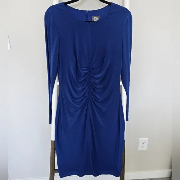 Vince Camuto Royal Blue Long Sleeve Dress - Picture 5 of 12